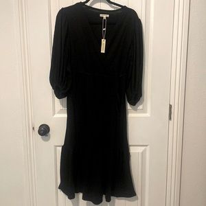 Black cotton flowy dress